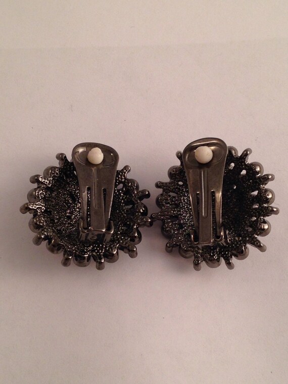 Beautiful Vintage Formal Rhinestone Earrings Clip… - image 3