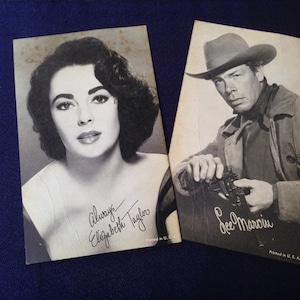Movie Cards Mid Century Elizabeth Taylor Lee Marvin