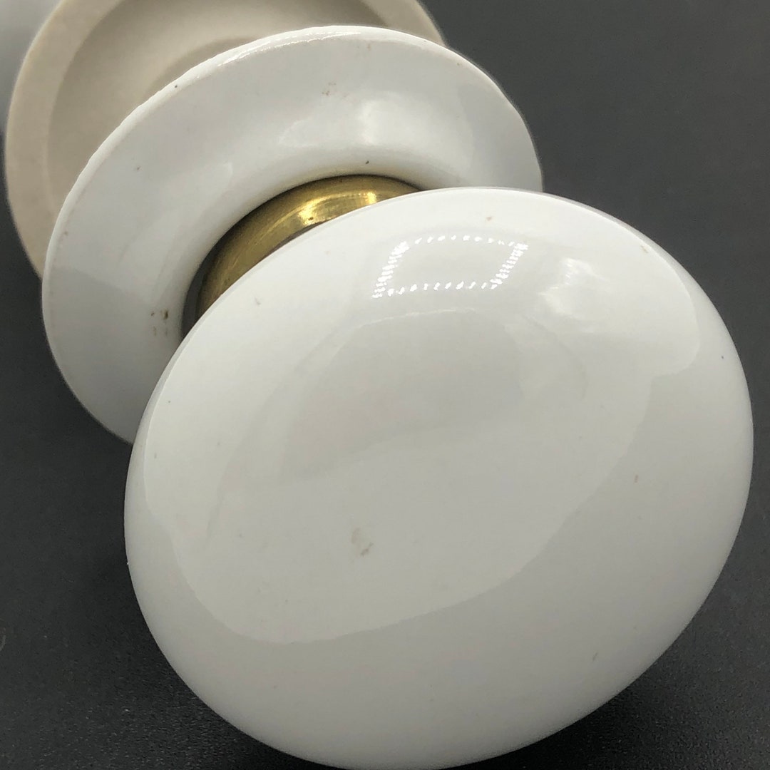 White Ceramic Door Knob Door Handles Knobs Door Etsy