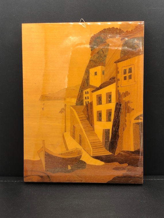 Vintage Notturno Intarsio Inlaid Wood Marquetry of Sorrento Italy