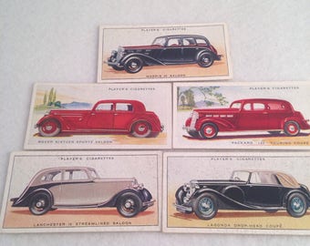 Antique British Motor Car Tobacco Cards Players Cigarettes Automobiles