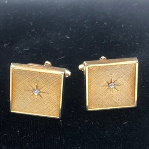 Vintage Cuff Links For Men Gold Geometric CZ Jewelry for Men Cufflinks