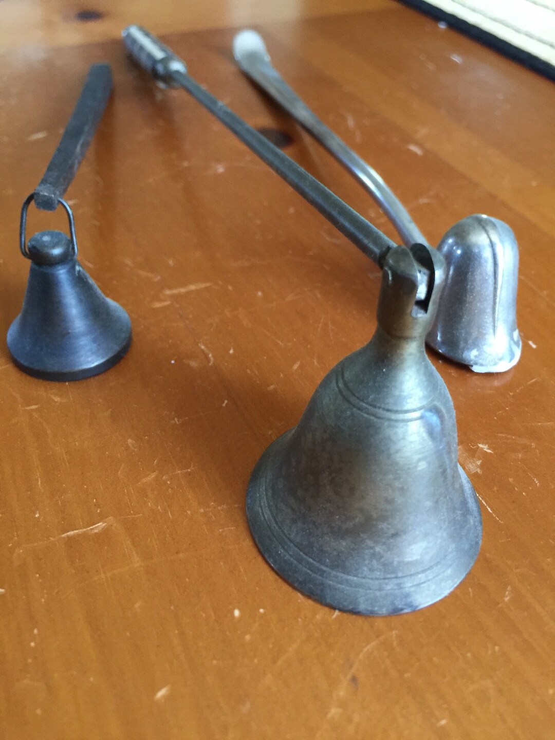 Vintage Candle Snuffers Holders, Candle Snuffers Brass, Wood, Pewter Antique Candle Snuffers