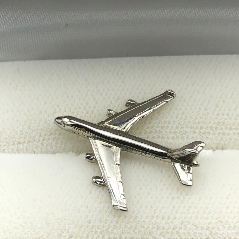 Airplane Airline Pilot Tie Lapel Pin Silver Gift for Pilot Etsy