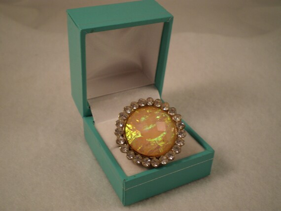 Vintage Adjustable Rhinestone and Lucite Pink Oran