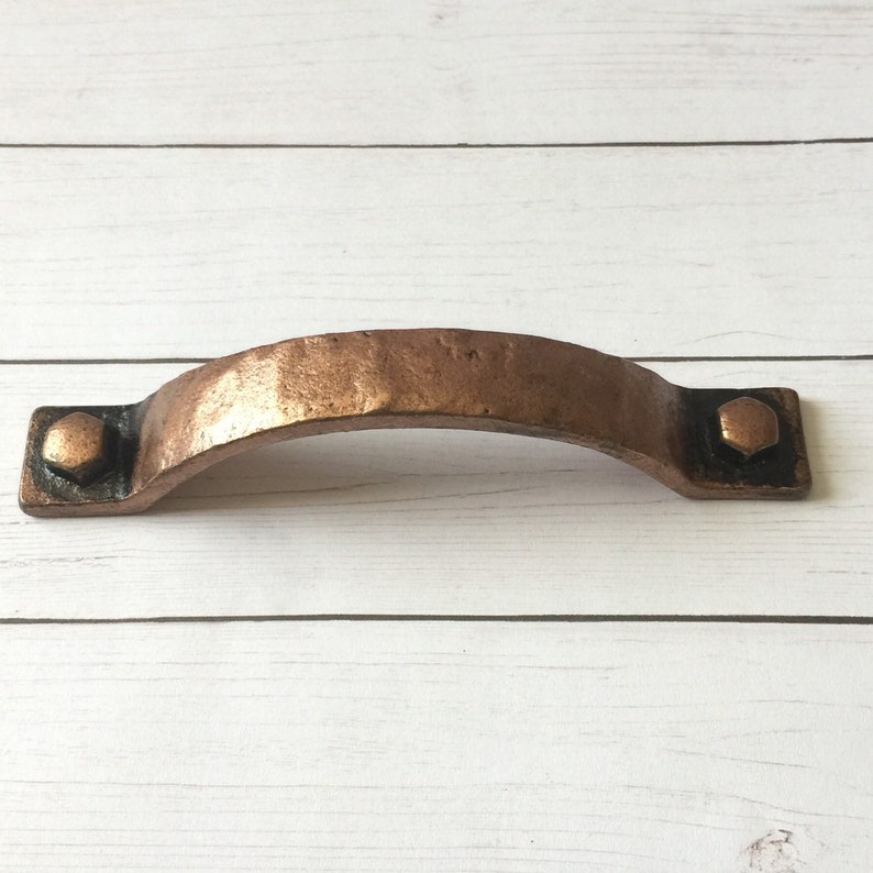 Hammered Copper Distressed Rustic Drawer Pull Shabby Chic Etsy