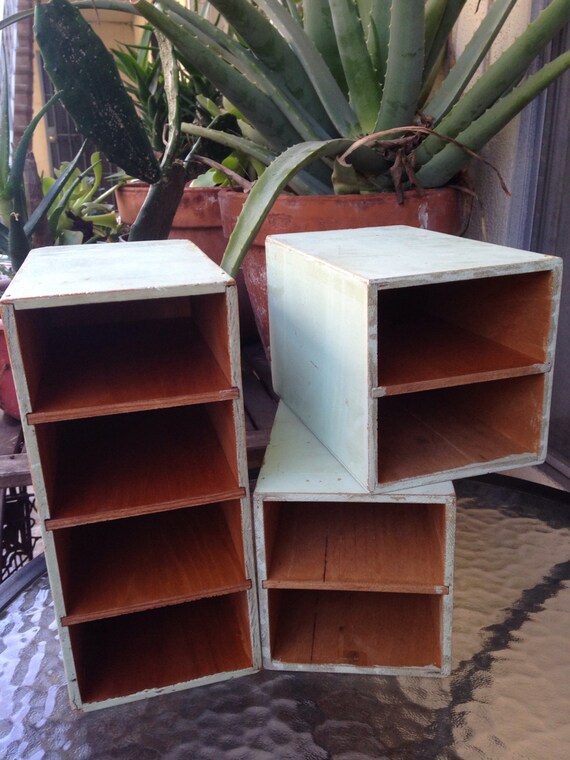 Set Of Three Shabby Chic Mid Century Desk Letter Envelope Etsy