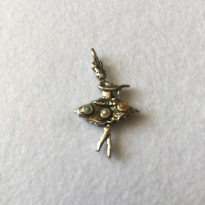 Silver Ballerina Charm  - Silver - Vintage Charm for Bracelet or Necklace
