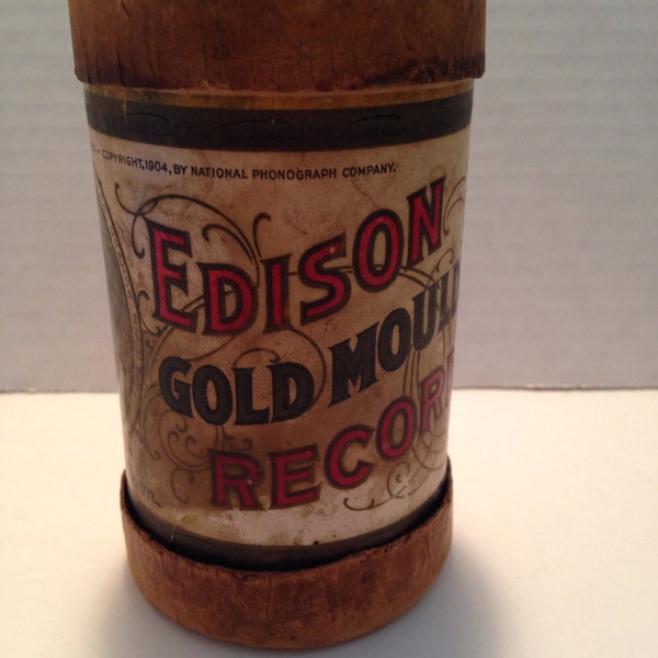 Thomas Edison 1920s Gold Moulded Record Case