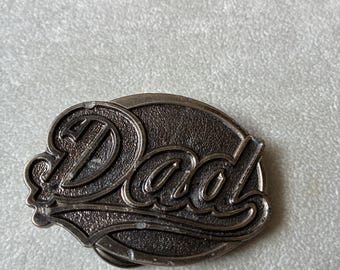 Vintage 1987 DAD Brass Classic Belt Buckle Gift for Dad
