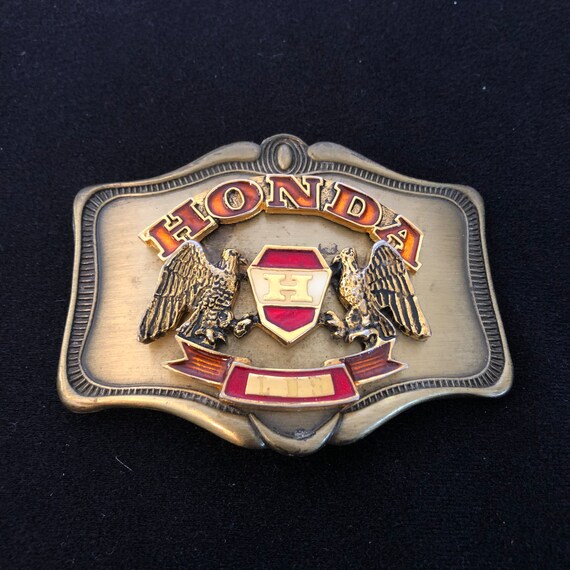 Honda Gold Wing AHM 1978 Brass Belt Buckle Motorc… - image 1