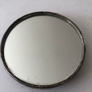 Vintage Mirror Makeup Purse Mirror Silver 1960s Floral