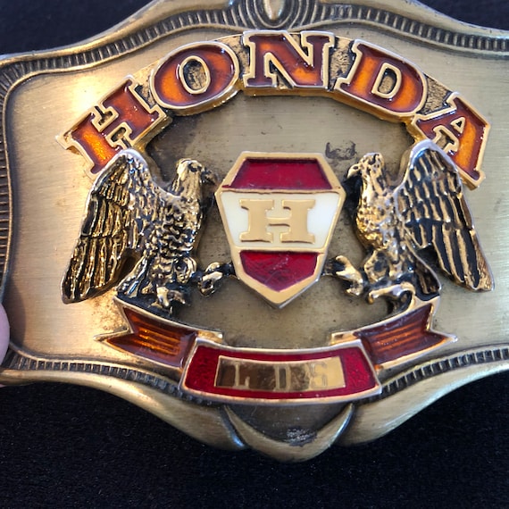 Honda Gold Wing AHM 1978 Brass Belt Buckle Motorc… - image 2