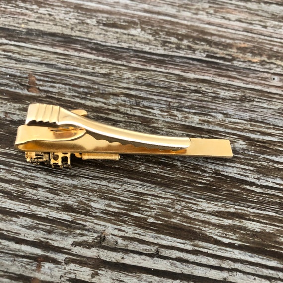 Vintage Tie Bar Military Helicopter Machine Gun Gold … - Gem