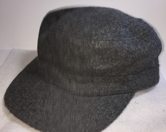 Grey Cotton Newsie News Boy Ladies Soft Cap Hat Warm Winter Hat Gray