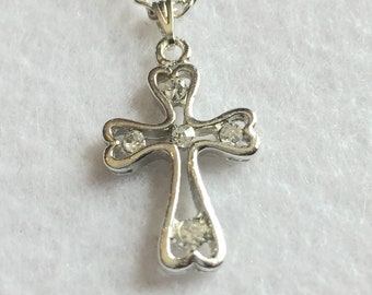Cross necklace pendant Rhinestone Religious gift for Mom gift for her
