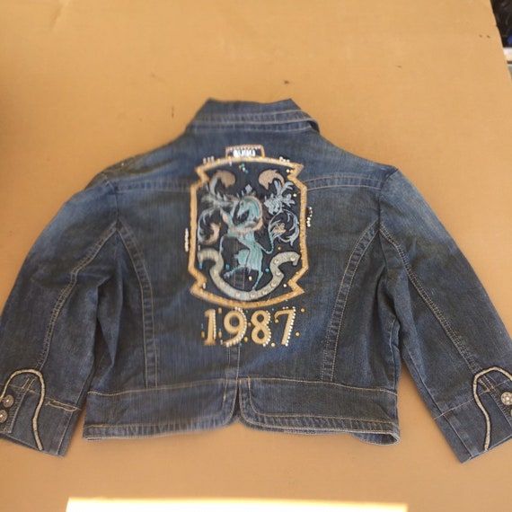 Denim Jean Jacket vintage Licorne Strass 1987 Taille S Petite Etsy France Denim Jean Jacket vintage Licorne Strass 1987 Taille S Petite Etsy France