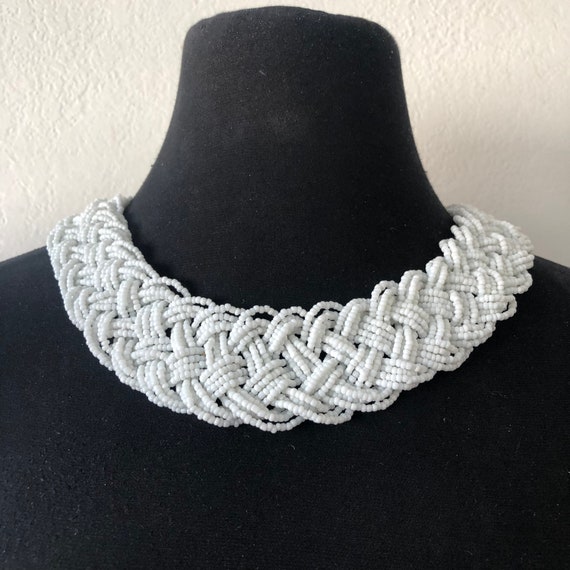 Braided bead necklace deals