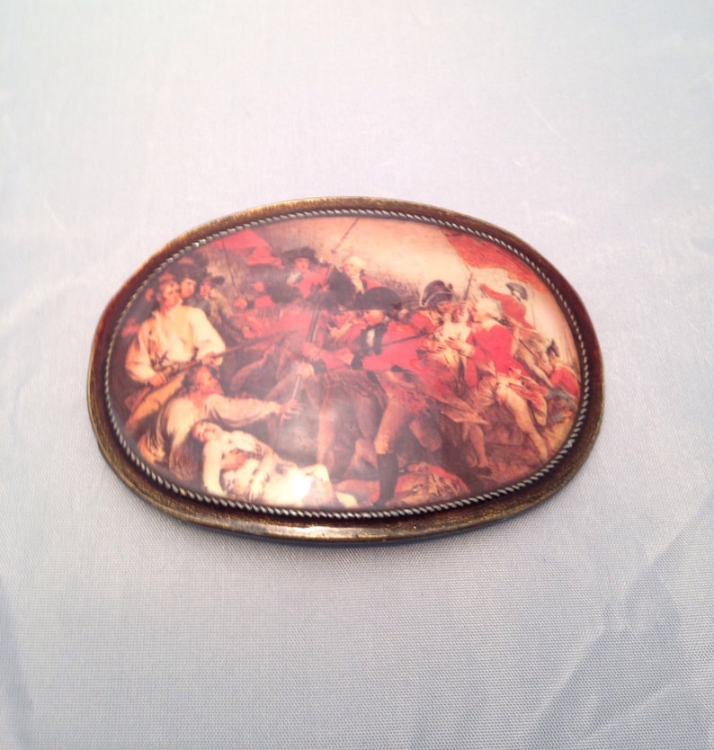 American Revolution History Battle Belt Buckle image 1