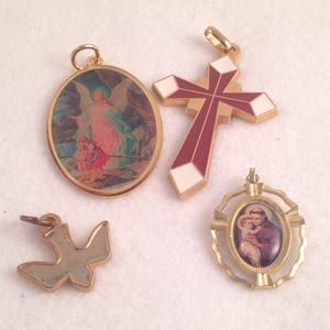 Lot of Religious Medals Cross Dove