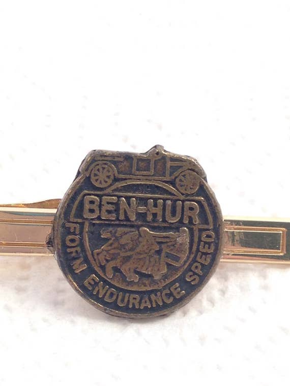 Ben Hur Automobile Tie Clip Bar Pin Design 1920's… - image 2