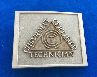 Vintage Chevrolet Car Tech Technician Belt Buckle