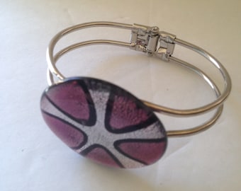 Dichroic Glass Clamper Cuff Bracelet Artist made