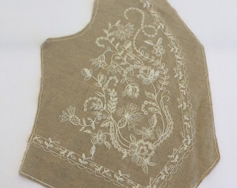 Embroidered Pieces Salvaged Embellishments Crafts Sewing Ornate Floral Vests Linen