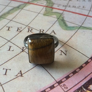 Vintage Tigers Eye Estate Ring Size 7