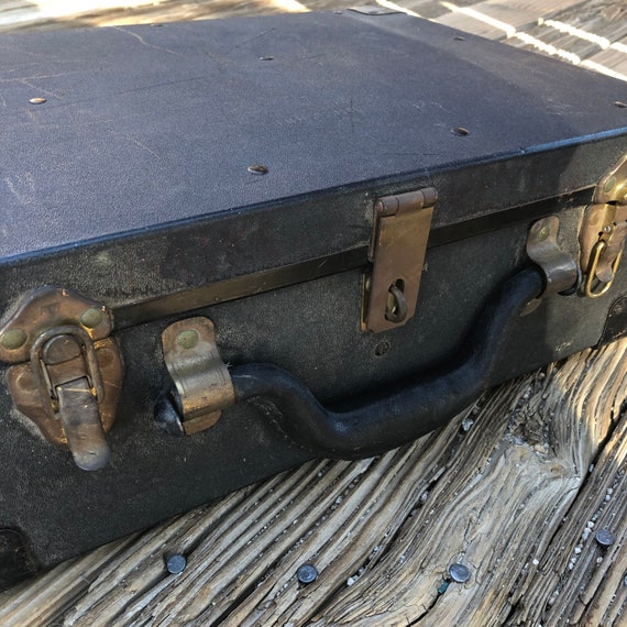 Stitched Leather Suitcase Vintage Luggage Made by ABC -  Canada