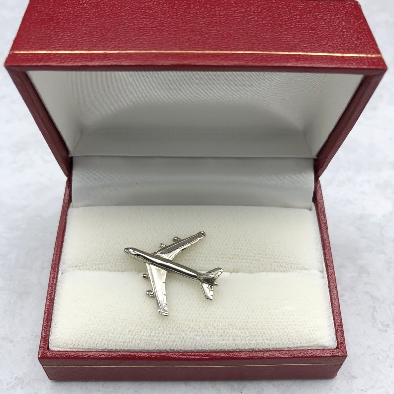 Airplane Airline Pilot Tie Lapel Pin Silver Gift for Pilot Etsy