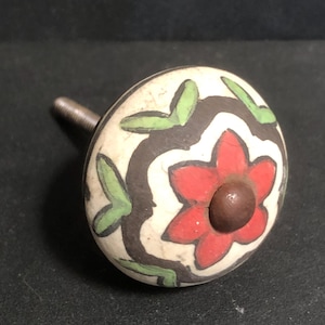Large Knob Flower Kitchen Cabinet Knob Dresser Drawer Pulls Handles White Ceramic Knob Drawer Knob Handle Glass