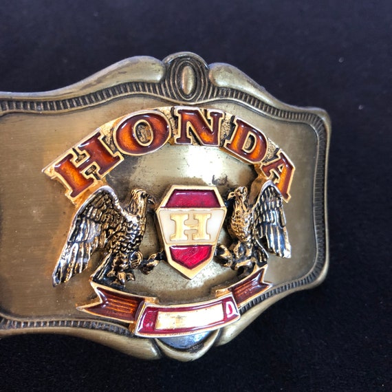 Honda Gold Wing AHM 1978 Brass Belt Buckle Motorc… - image 4