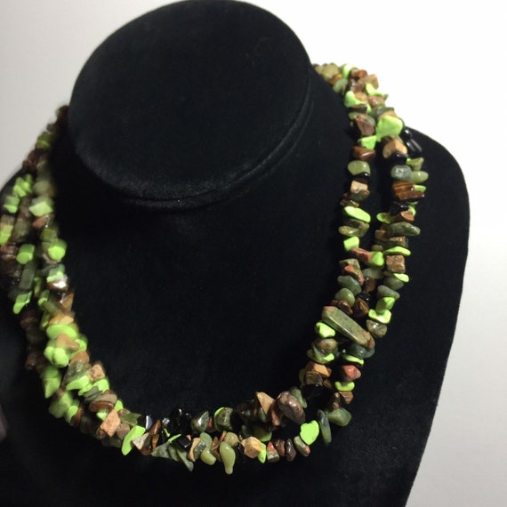 Boho Natural Stone Multi Stone NecklaceTurquoise … - image 4