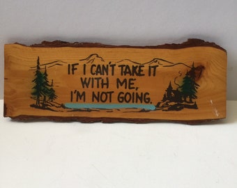 Wooden Wall Hanging, 1950's Vintage Humorous Wall Hanging Country Decor Kitschy