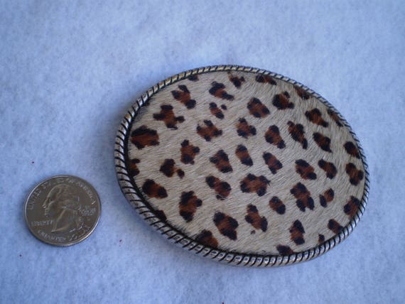 Leopard Faux Fur Cheetah Belt Buckle Rockabilly C… - image 3