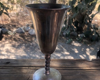 Vintage Goblet Gothic Barware Silver Home Decor