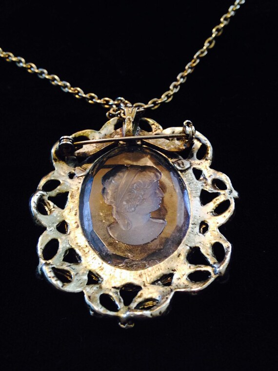 Vintage Victorian Crystal Intaglio Brooch Pendant… - image 5