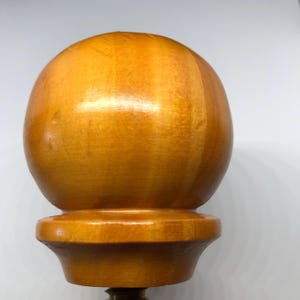 Oak Round Single Vintage Finial, Drapery, Knob Architectural Salvage Post