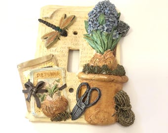 Vintage Garden Single Switch Plate Cover Vintage Hardware Gardening Theme