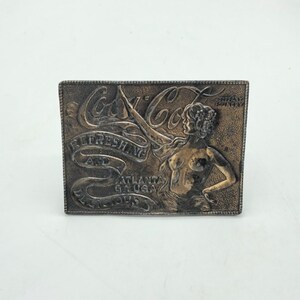 Large Coca Cola Brass Belt Buckle Coke Emblem Logo Naughty Advertising