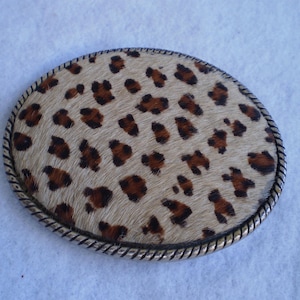Rare Unique Leopard Cheetah Belt Buckle Rockabilly