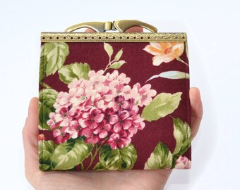 Hortensia card holder floral credit card case card wallet card organizer women credit card holder credit card sleeve flower girl gift