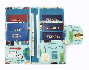 Travel wallet zipper, Travel gifts for women, Family passport holder, Travel holder, Passport cover wallet, Travel passport holder