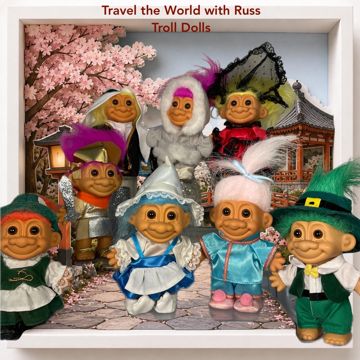 Choose Vintage Russ Troll Doll – Go Around the World Travel 