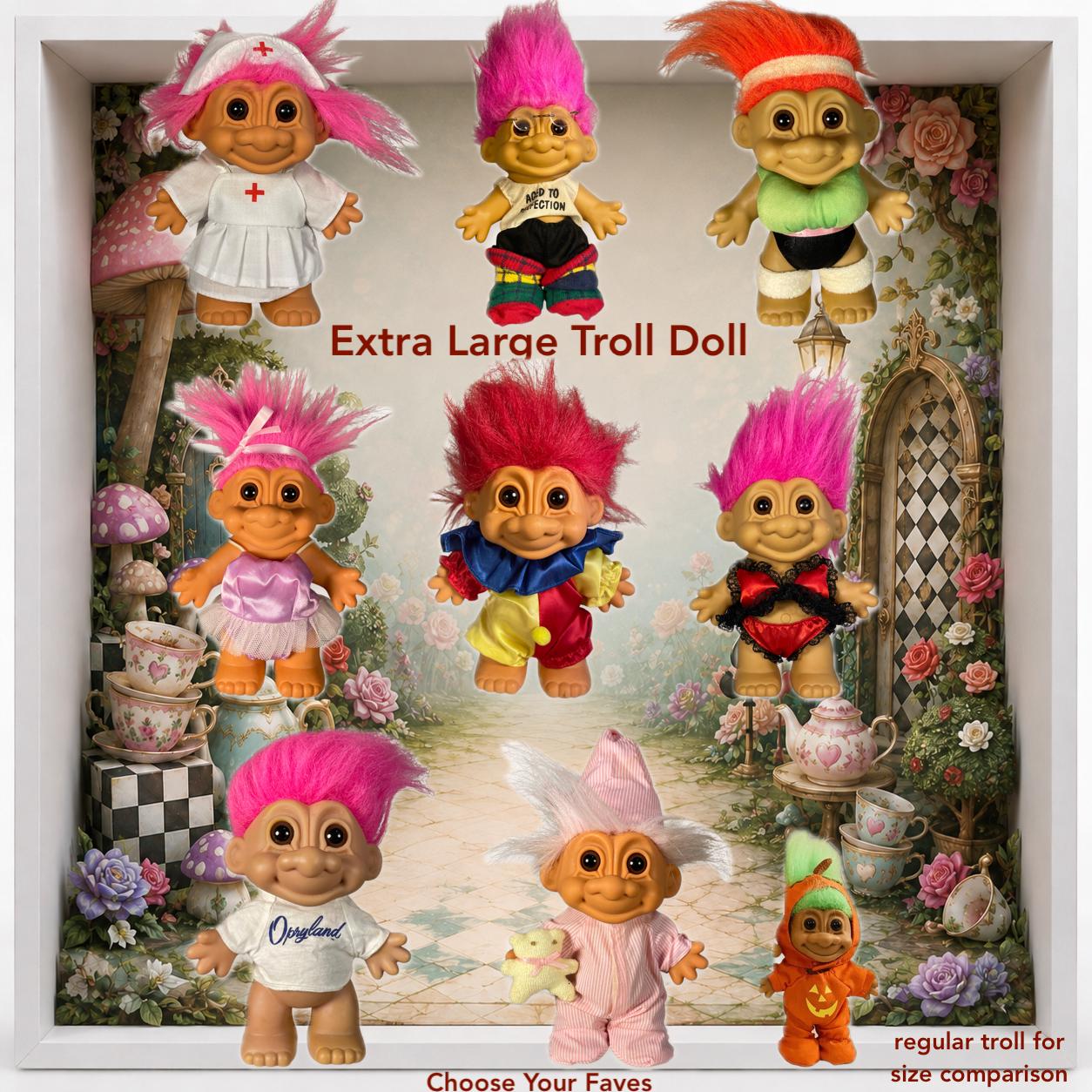 Trolls ドール Big Extra Large Troll Doll | Vintage 90s Russ Berrie Gifts