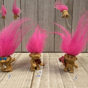 Vintage Mini Troll Dolls Tiny Troll Mini Figure | Pencil Toppers, Troll Necklaces, Troll Pins and More Minis & Littles | Collection 1