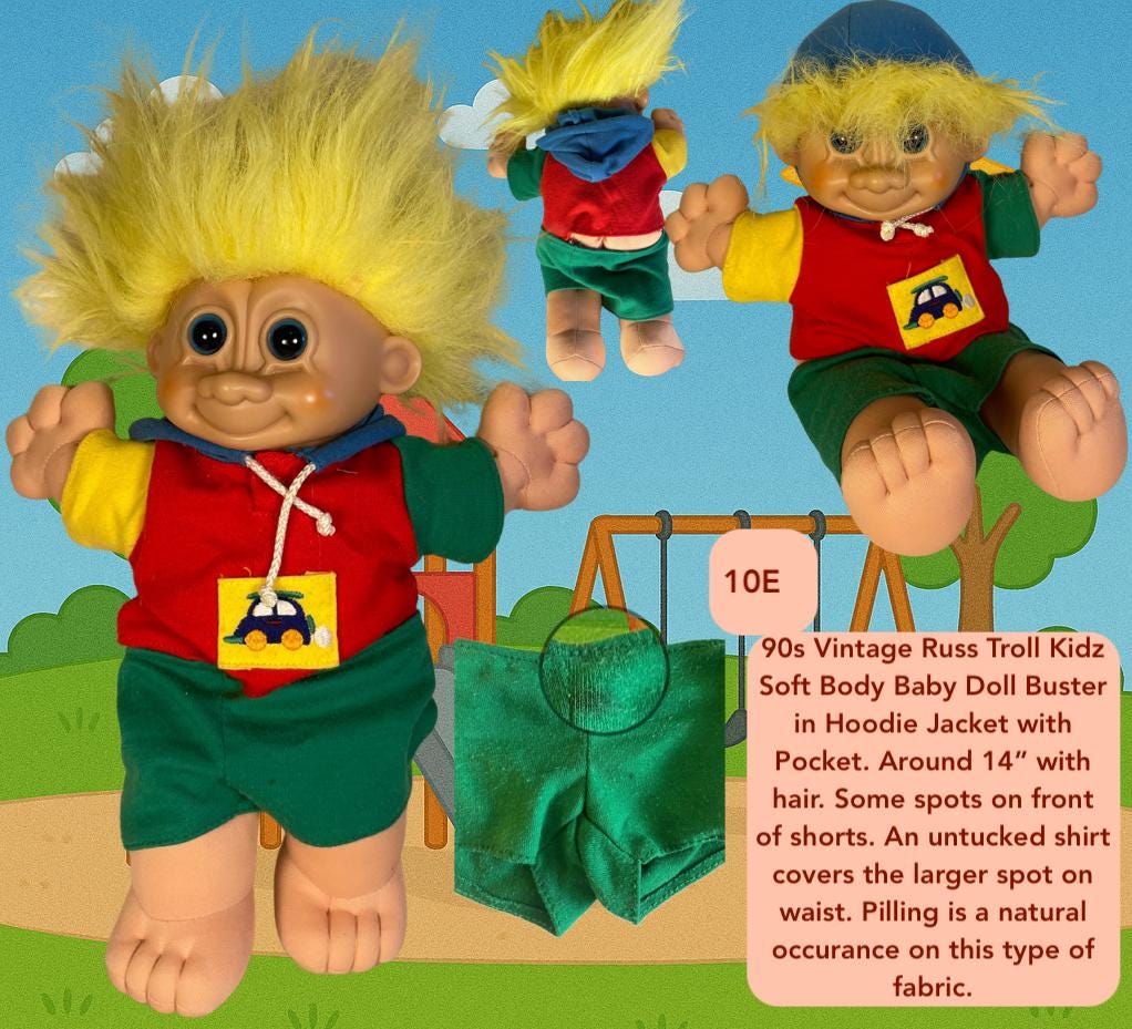 Large Vintage Russ Troll Kidz Baby Dolls Soft Body | CHOOSE Your