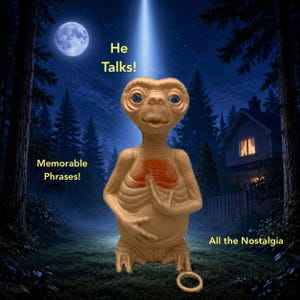 E.T. Talking Vintage Pull String LJN 1982 8" tall