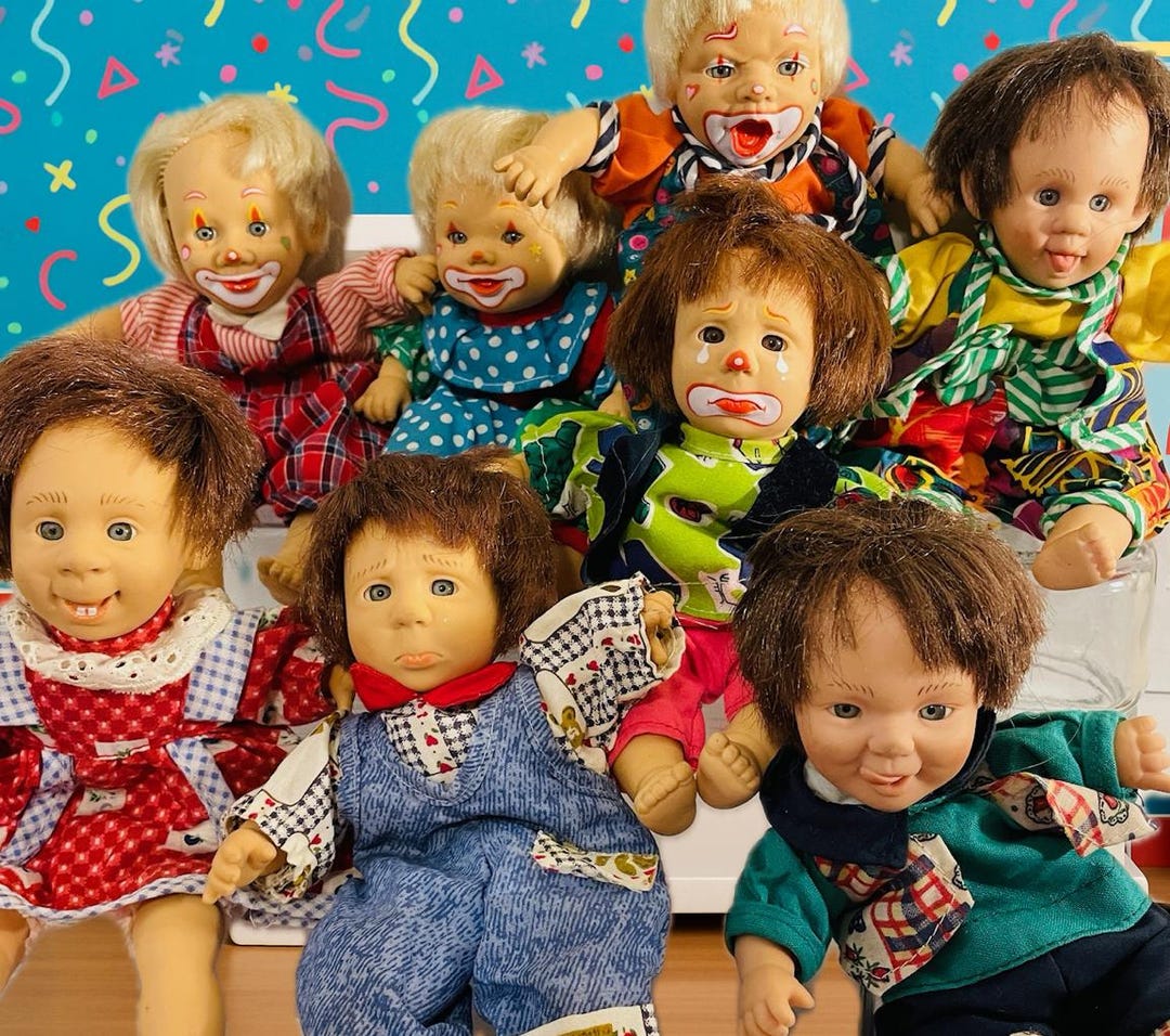 Vintage Gi Go Palm Pals | 90s Gigo Funny Face Expressive Dolls